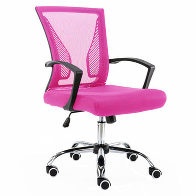 Modern Home Zuna Ergonomic Mesh Mid Back Office Desk Rolling Chair, Black & Pink