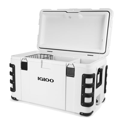 Igloo Leeward 124 Qt Marine Grade Insulated Ice Chest Cooler, White (For Parts)