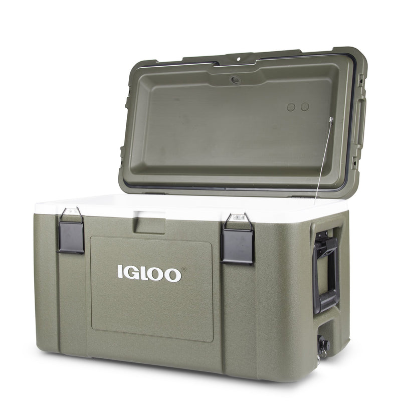Igloo Mission 72 Quart Lockable Insulated Lined Ice Chest Cooler, Olive(Damaged)