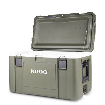 Igloo Mission 72 Quart Lockable Insulated Lined Ice Chest Cooler, Olive (Used)