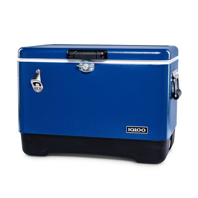 Igloo Ultratherm 54qt Modern Steel Legacy Cooler with Handles, Blue (Used)