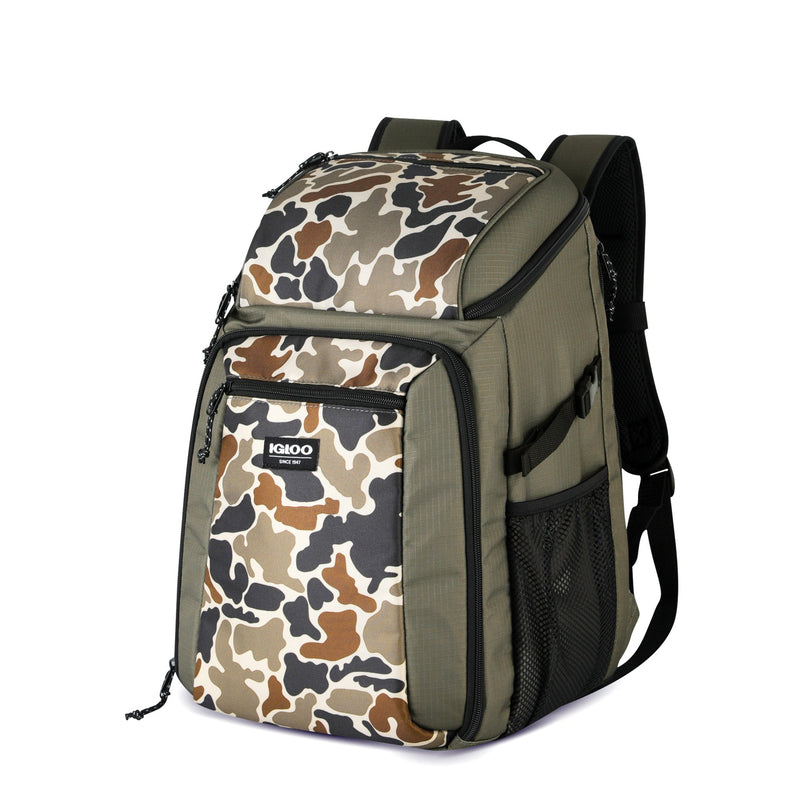 Igloo Gizmo Adjustable Insulated 30 Can Cooler Backpack, Camouflage (Open Box)