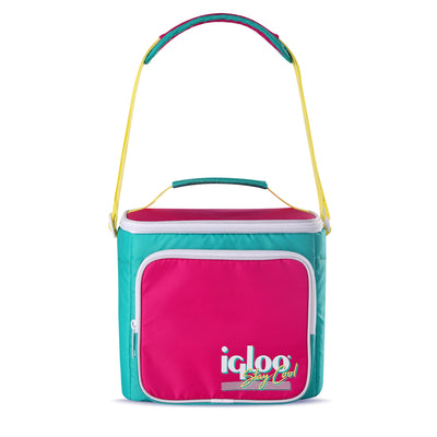 Igloo 90s Retro Square Neon Lunch Box Soft Side Cooler Bag with Strap (Open Box)