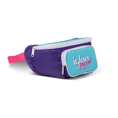 Igloo 90s Retro Collection Fanny Pack Portable Cooler, Purple And Teal(Open Box)