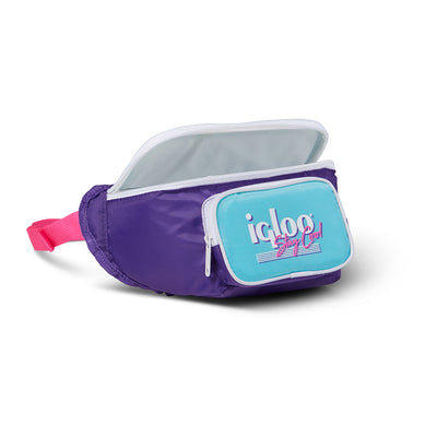 Igloo 90s Retro Collection Fanny Pack Portable Cooler, Purple And Teal(Open Box)
