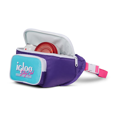 Igloo 90s Retro Collection Fanny Pack Portable Cooler, Purple And Teal(Open Box)