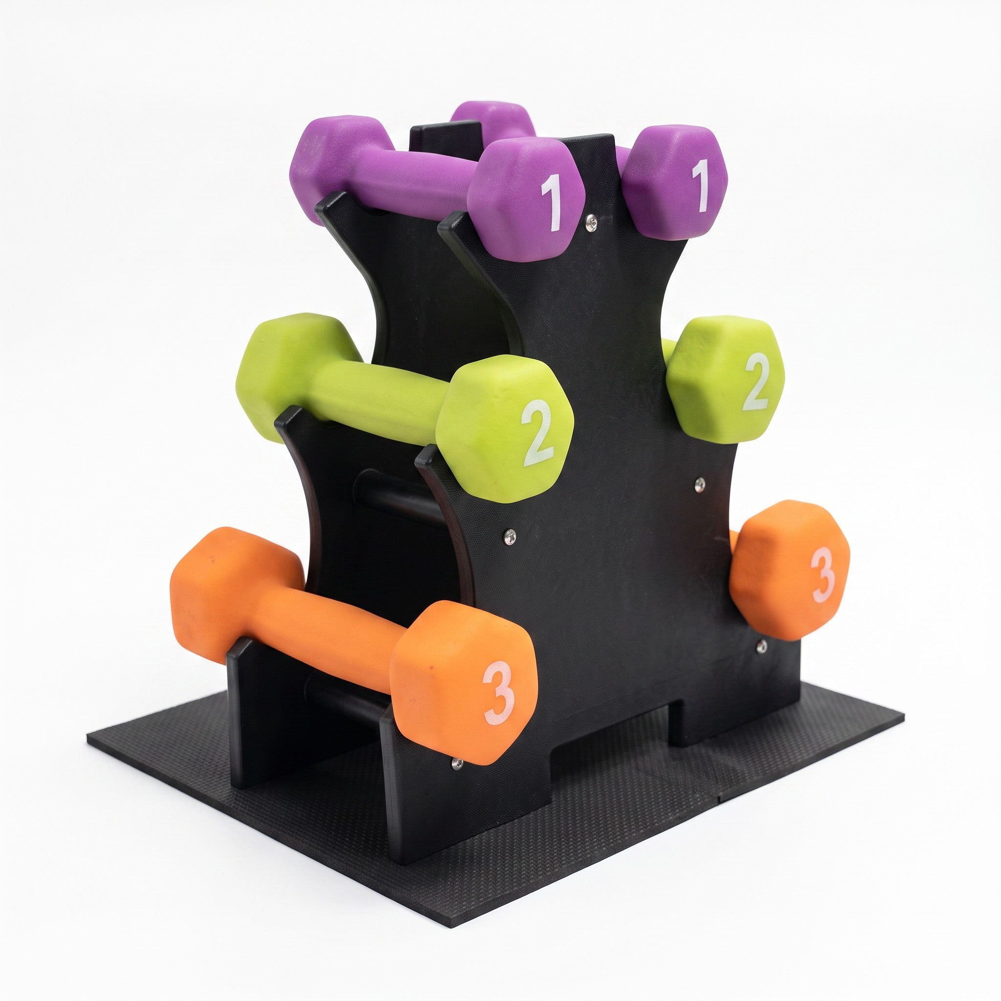Aurorafy Neoprene Dumbbell Workout Set & Rack, 1 lbs, 2 lbs, & 3 lbs, Multicolor