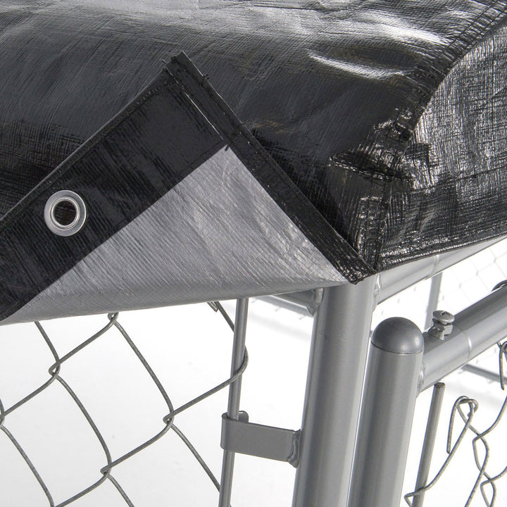WeatherGuard 10' x 10' Dog Run Kennel Enclosure Waterproof Roof Cover (Used) - VMInnovations