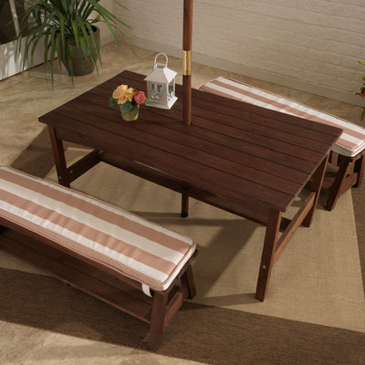 KidKraft Kids Wooden Picnic Table & Bench Set with Cushions & Umbrella (Used)