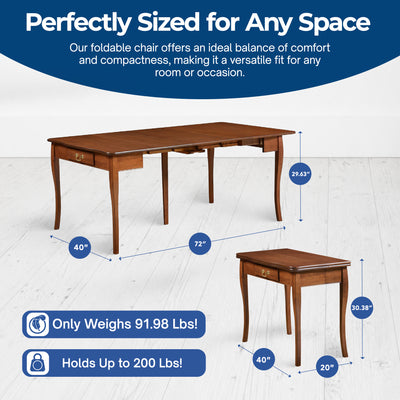 Stakmore Expanding Convertible Console to Dining Room Table w/ 2 Leaves, Cherry - VMInnovations