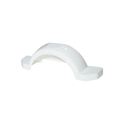 Fulton Single Plastic Trailer Fender with Top & Side Steps, 13 Inch Wheel, White