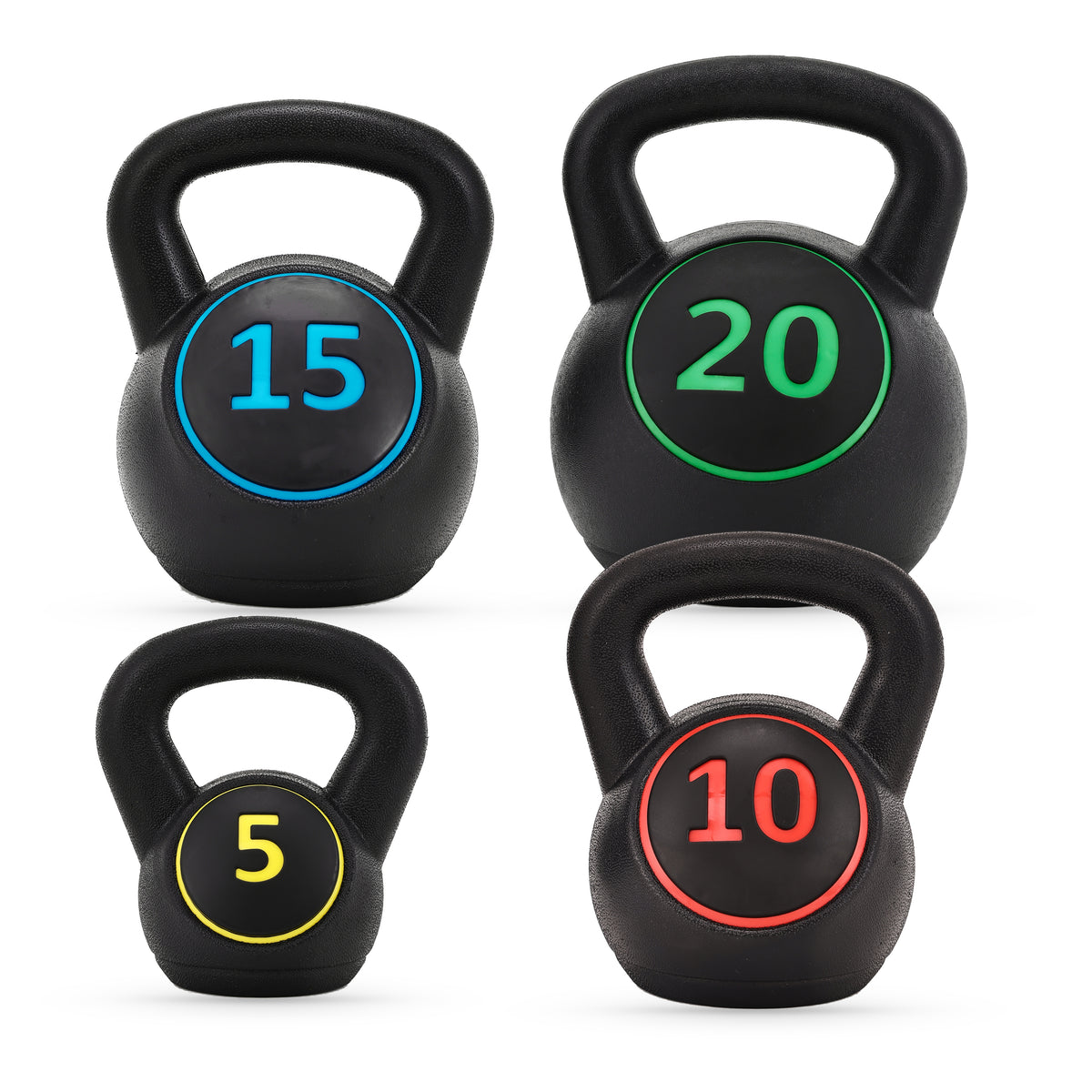 BalanceFrom 50lb Vinyl Cement-Filled Kettlebell Set for Strength Training