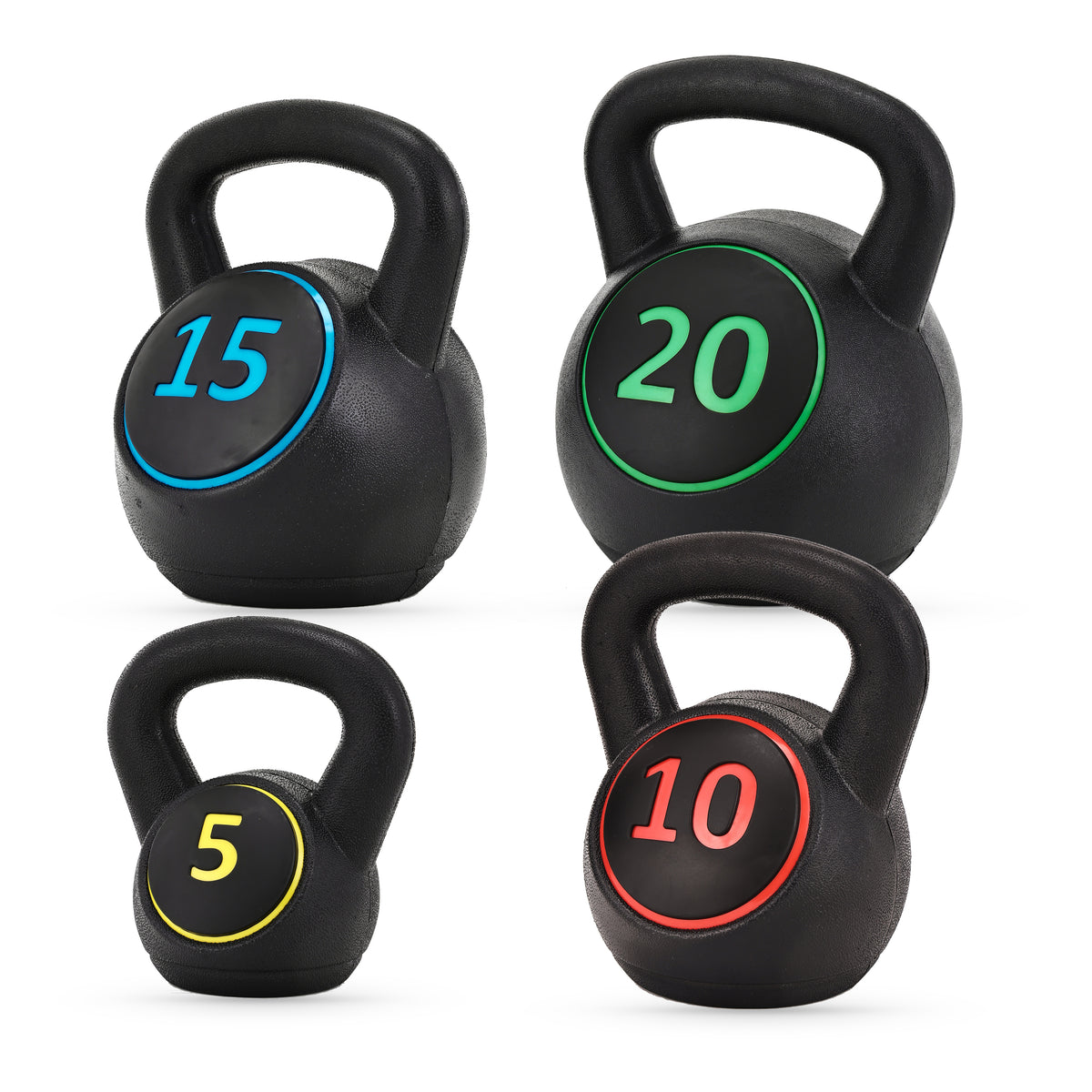 BalanceFrom 50lb Vinyl Cement-Filled Kettlebell Set for Strength Training