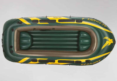 Intex Seahawk 4 Inflatable 4 Person Floating Boat Raft Set w/ Oars & Pump 4 Pack