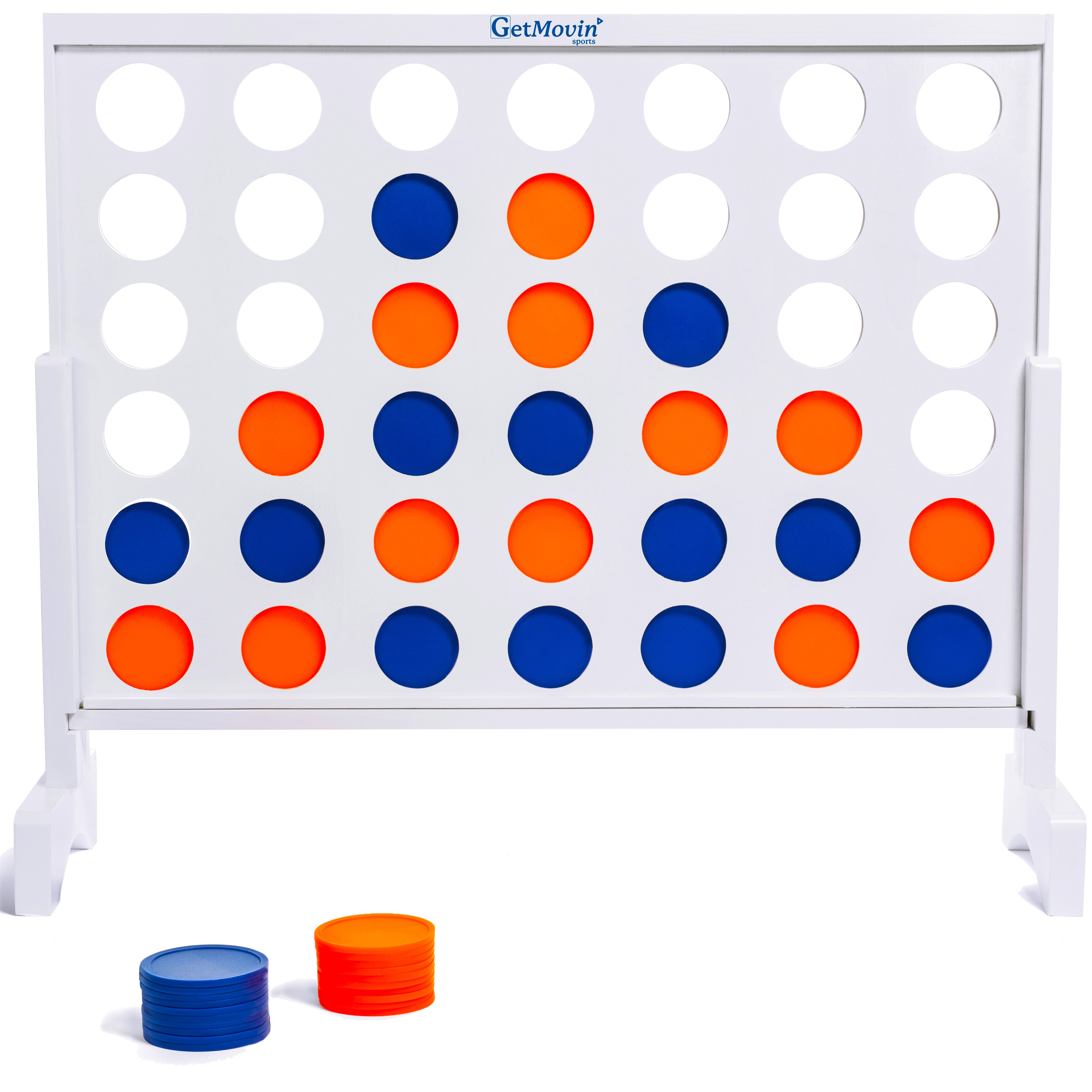 GetMovin' Sports GMS2 Giant Plastic 4 In A Row Lawn Board Game Set,White (Used)