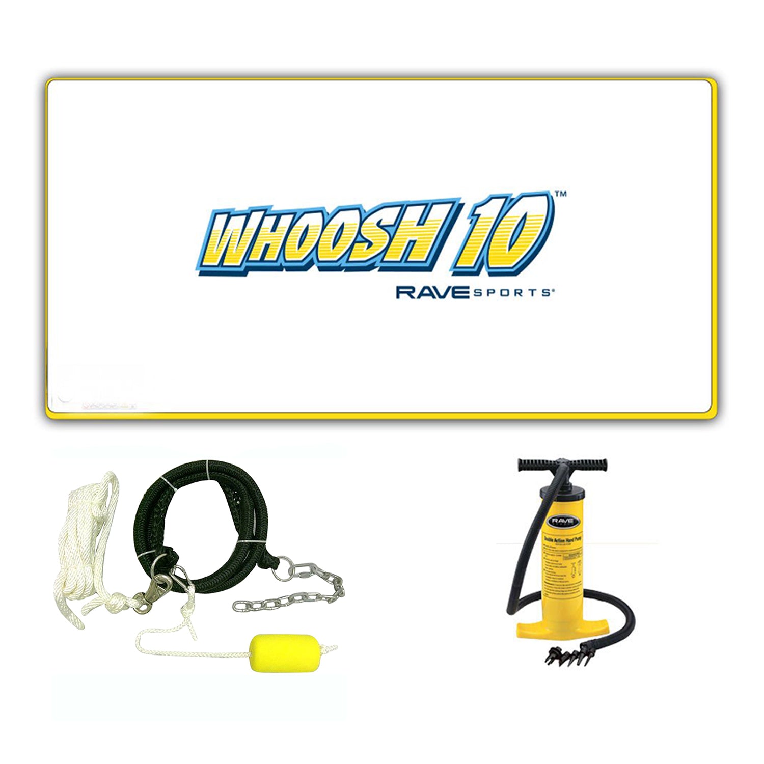 Inflatable 3 Piece Anchor Connection Kit,10' Bouncing Water Mat Blow Up w/ Pump