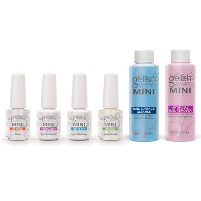 Gelish 18G Gel LED Light + Mini Basix Gel Nail Polish Kit + 6 Pack Gel Polish - VMInnovations