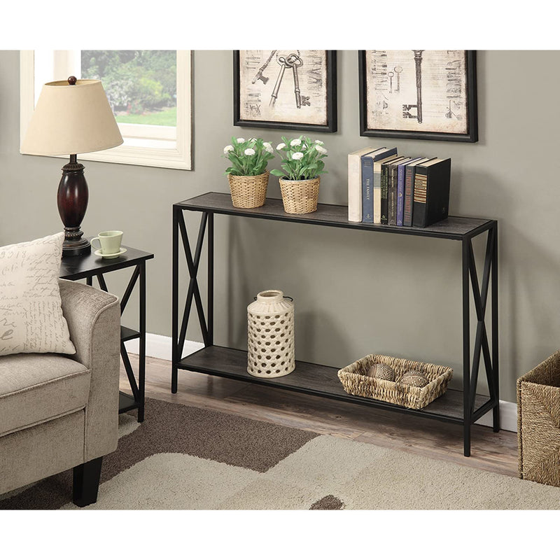 Convenience Concepts Tuscan Console Table w/ Open Bottom Shelf, Gray (For Parts)