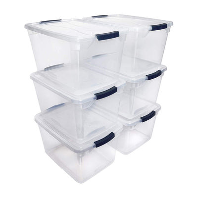Rubbermaid Cleverstore (6) 30 Qt & (12) 6 Qt Plastic Storage Tote Container - VMInnovations