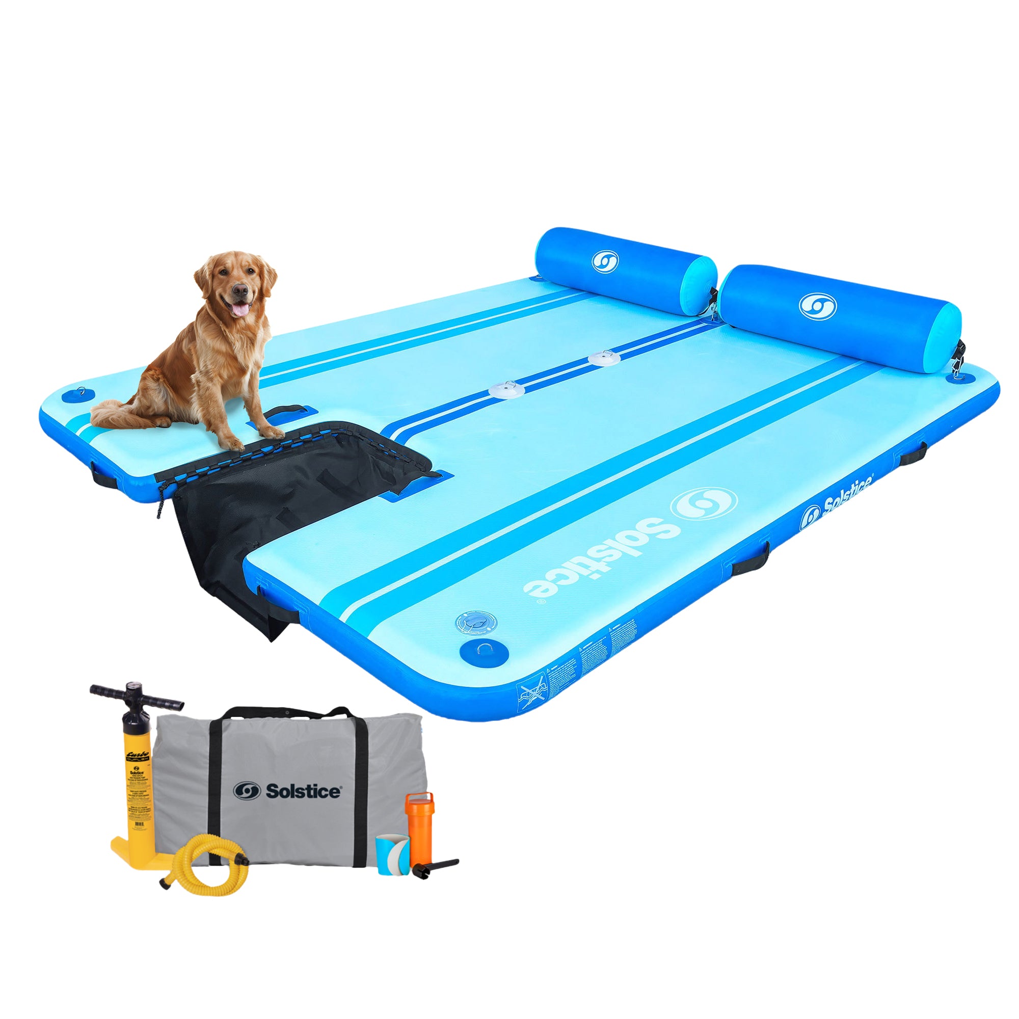 Solstice Original Floating Inflatable Dock RISE Water Mat 10 x 8 Foot Platform - VMInnovations