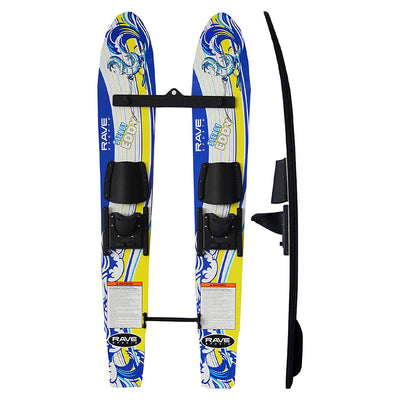 RAVE Sports Steady Eddy Kids Trainer Combo Water Skis, Yellow and Blue(Open Box)