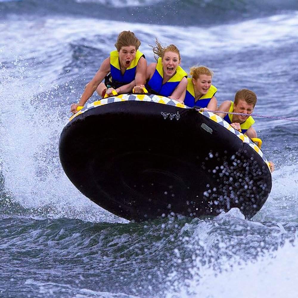 Rave Sports 02408 Mass Frantic 4 Rider Inflatable Water Float Towable Boat Tube - VMInnovations