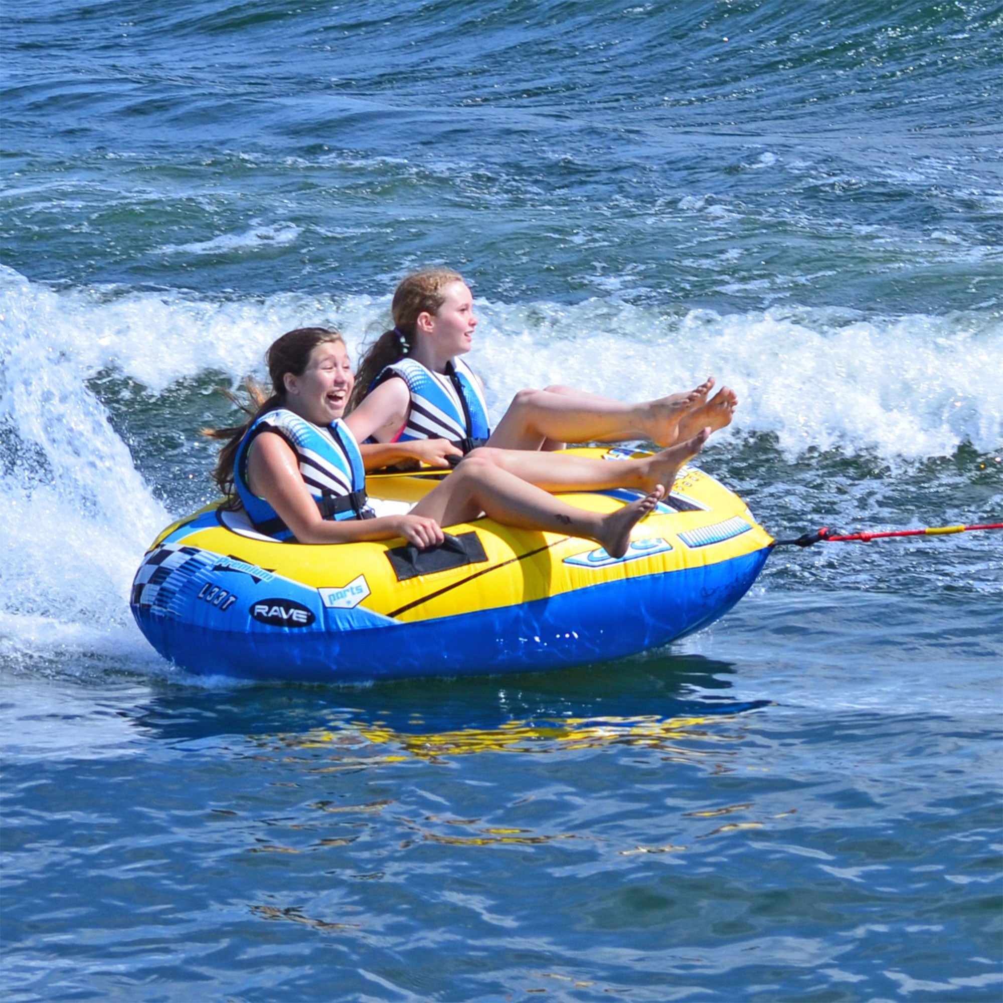 Rave Sports 02648 Fastrax Inflatable Towable for Boating, 2 Riders or 340Lbs Max - VMInnovations