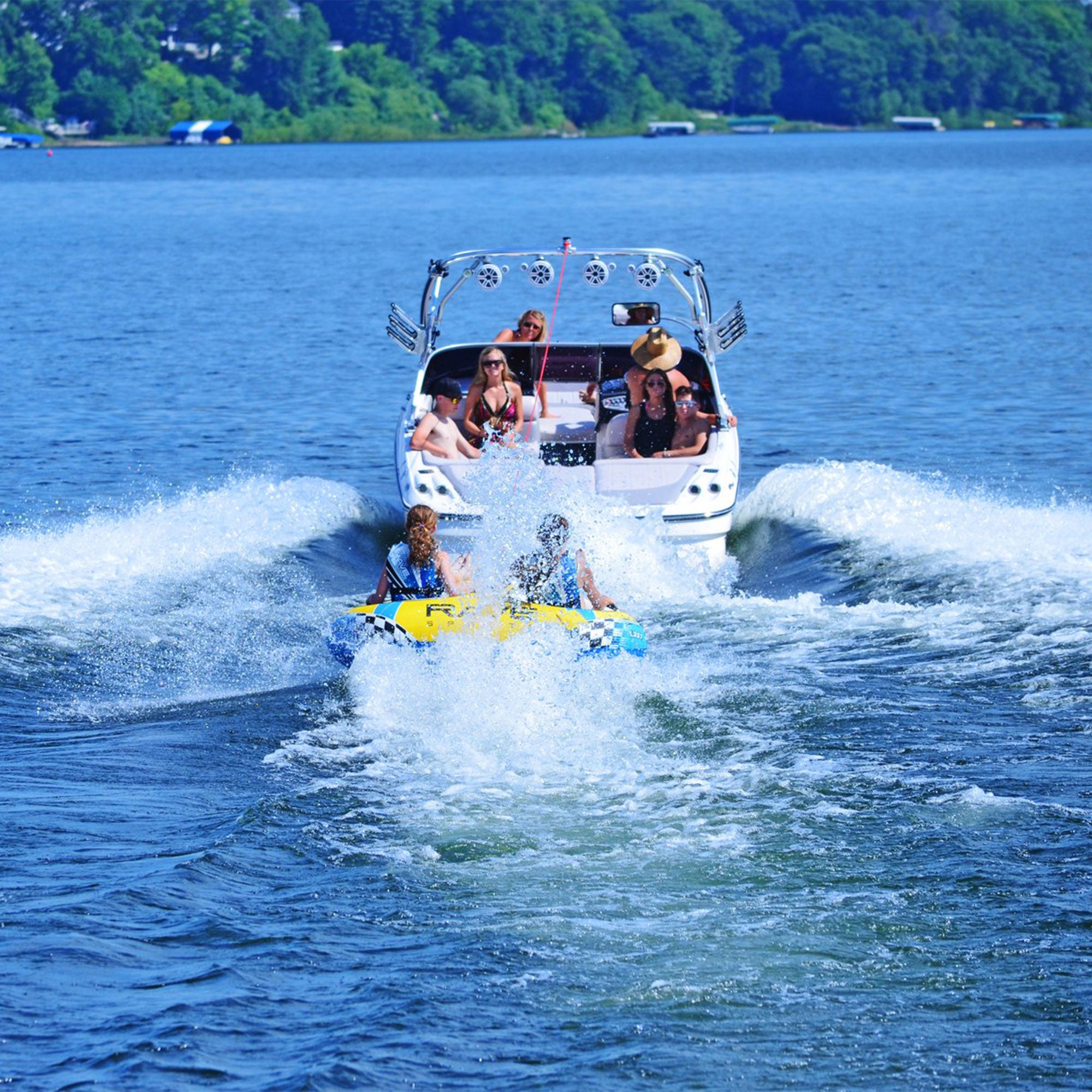Rave Sports 02648 Fastrax Inflatable Towable for Boating, 2 Riders or 340Lbs Max - VMInnovations