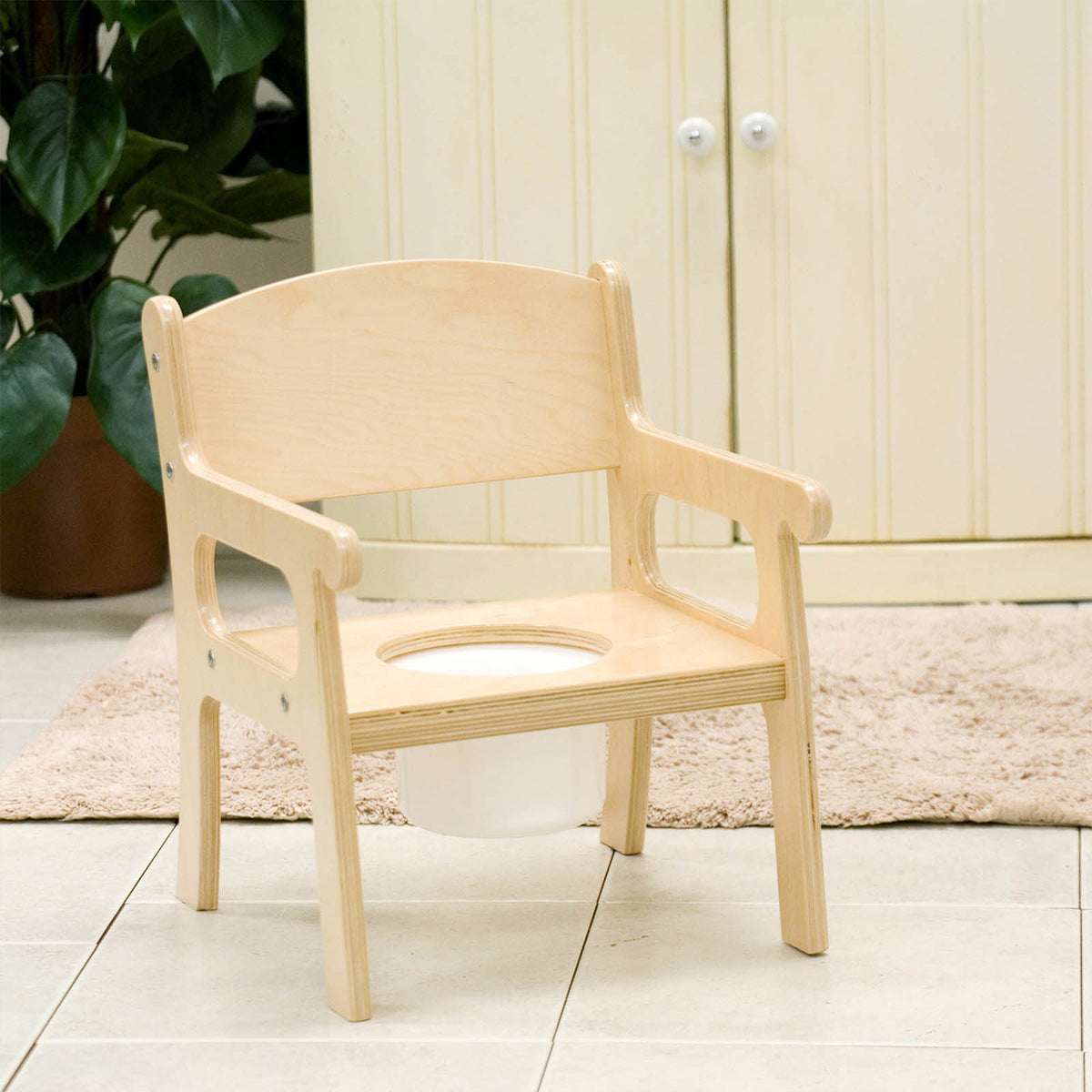 Little Colorado Deluxe Birch Plywood Toddler Potty Training Toilet Chair, Linen - VMInnovations