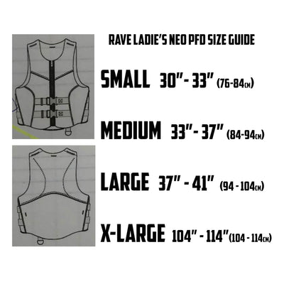 RAVE Sports 02968 Women's Neoprene Dynamic Life Vest, Certified Level 70, Large