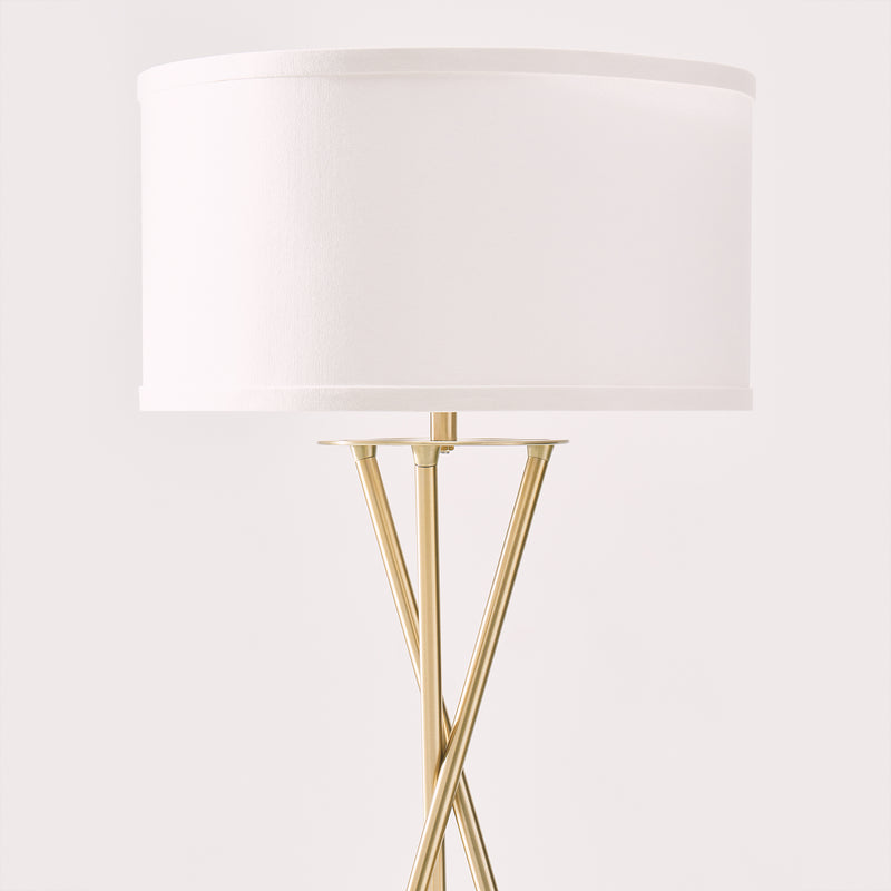 Brightech Jaxon Tripod Floor Lamp Standing Light with LED Light Bulb, Brass