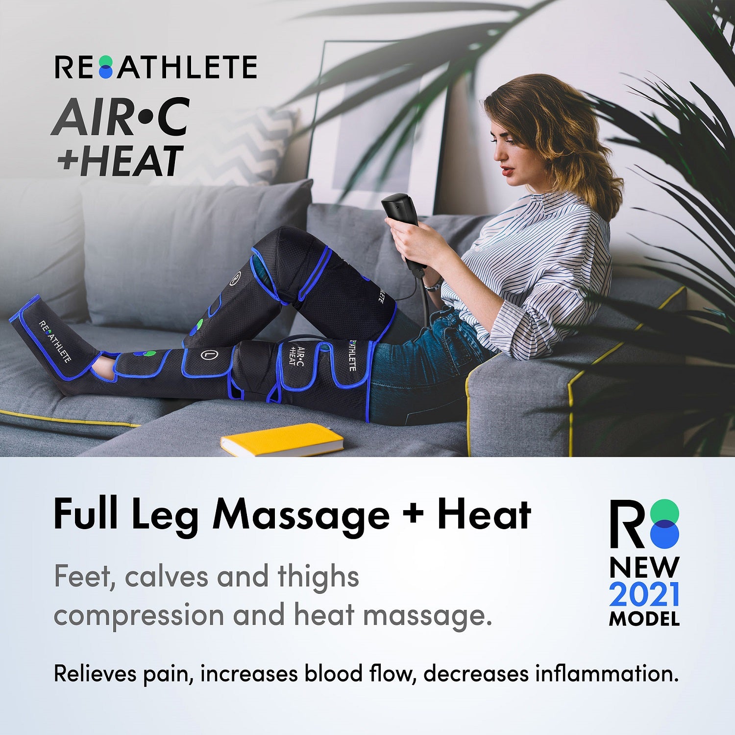 REATHLETE Leg Foot Athlete Compression Heating Pad Massager Boots (Used) - VMInnovations