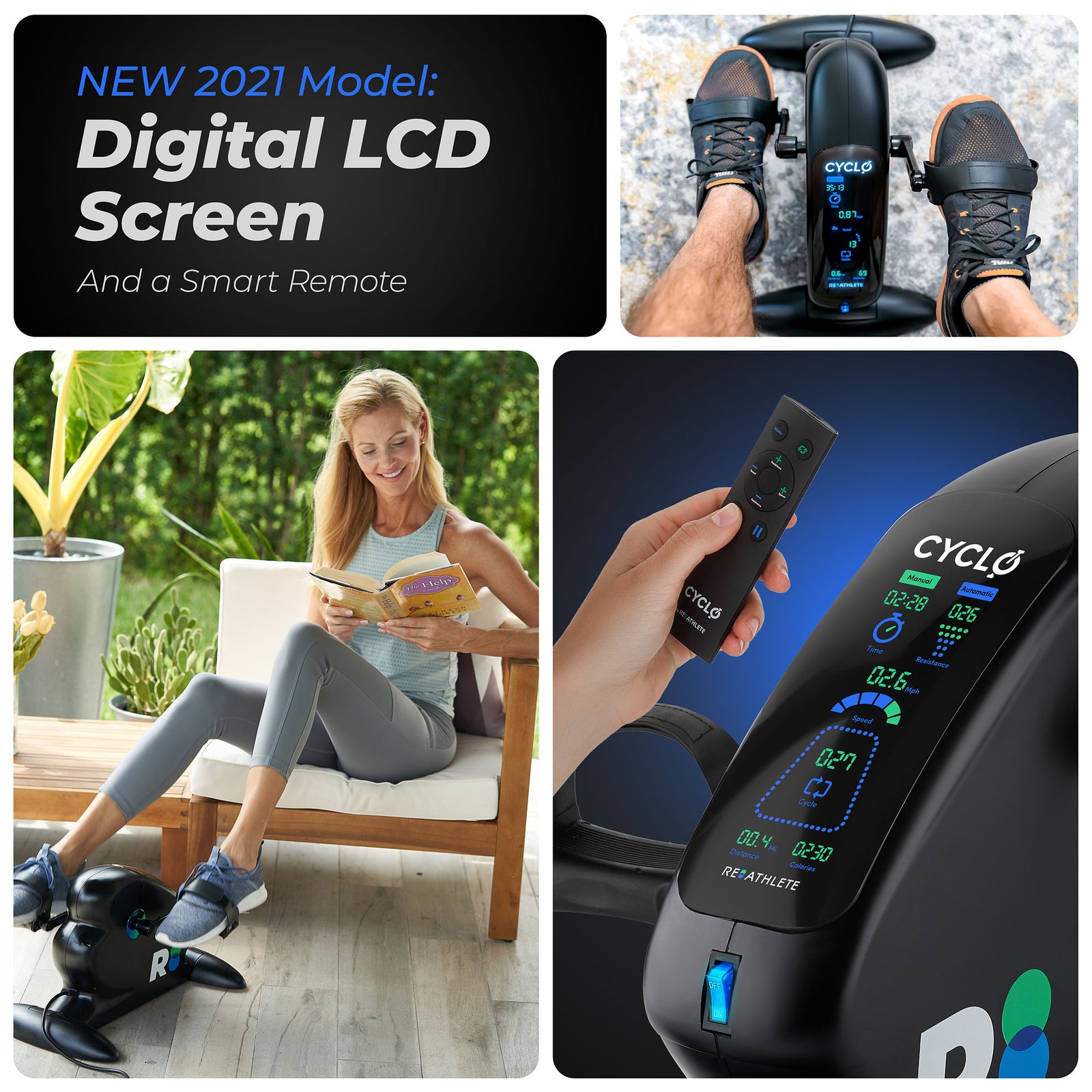 REATHLETE CYCLO Compact Electric Pedal Exerciser for Training and Rehabilitation - VMInnovations