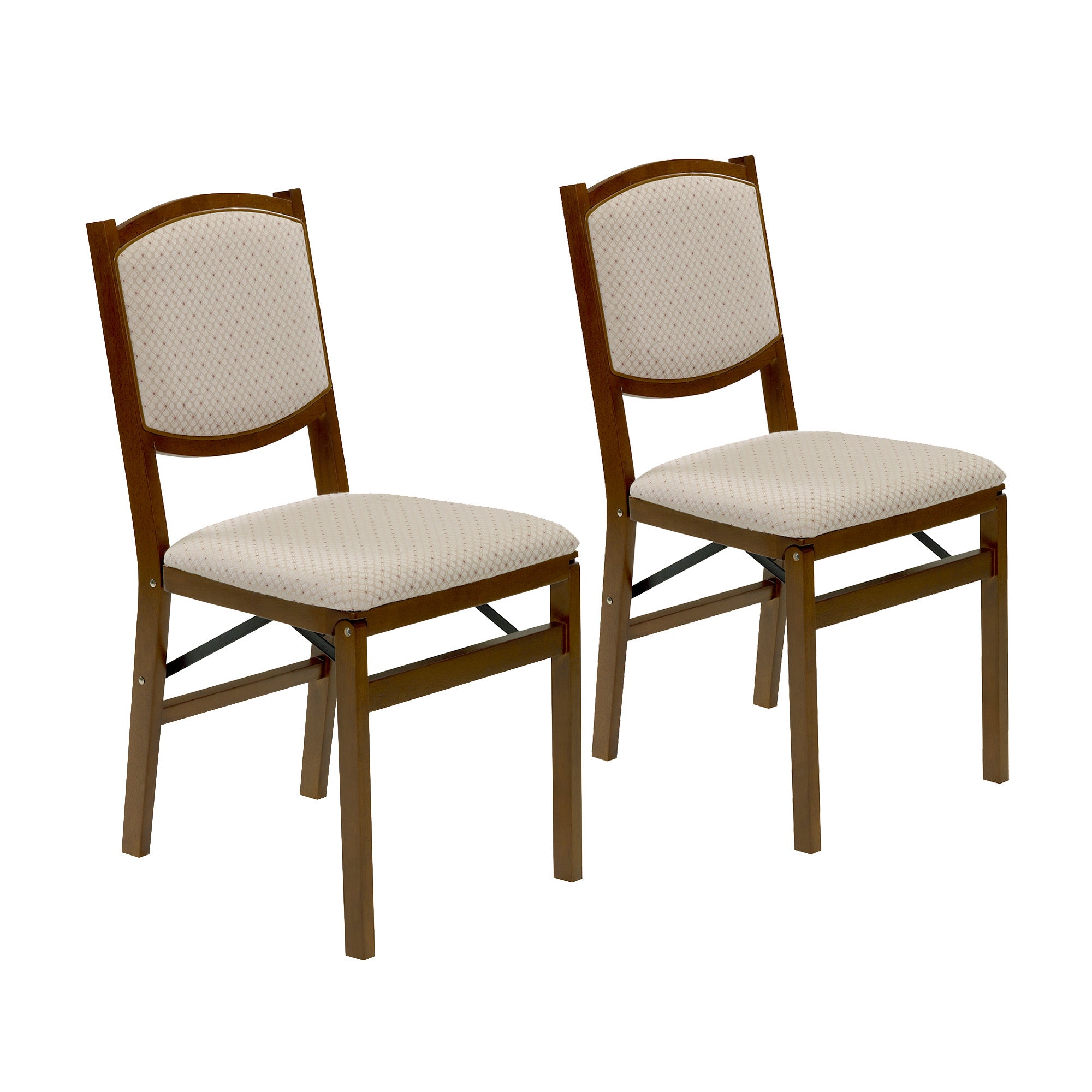 MECO Stakmore Contemporary Upholstered Fruitwood Folding Chair (2 Pack) (Used)