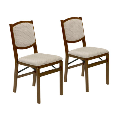 MECO Stakmore Contemporary Upholstered Fruitwood Folding Chair (2 Pack) (Used)