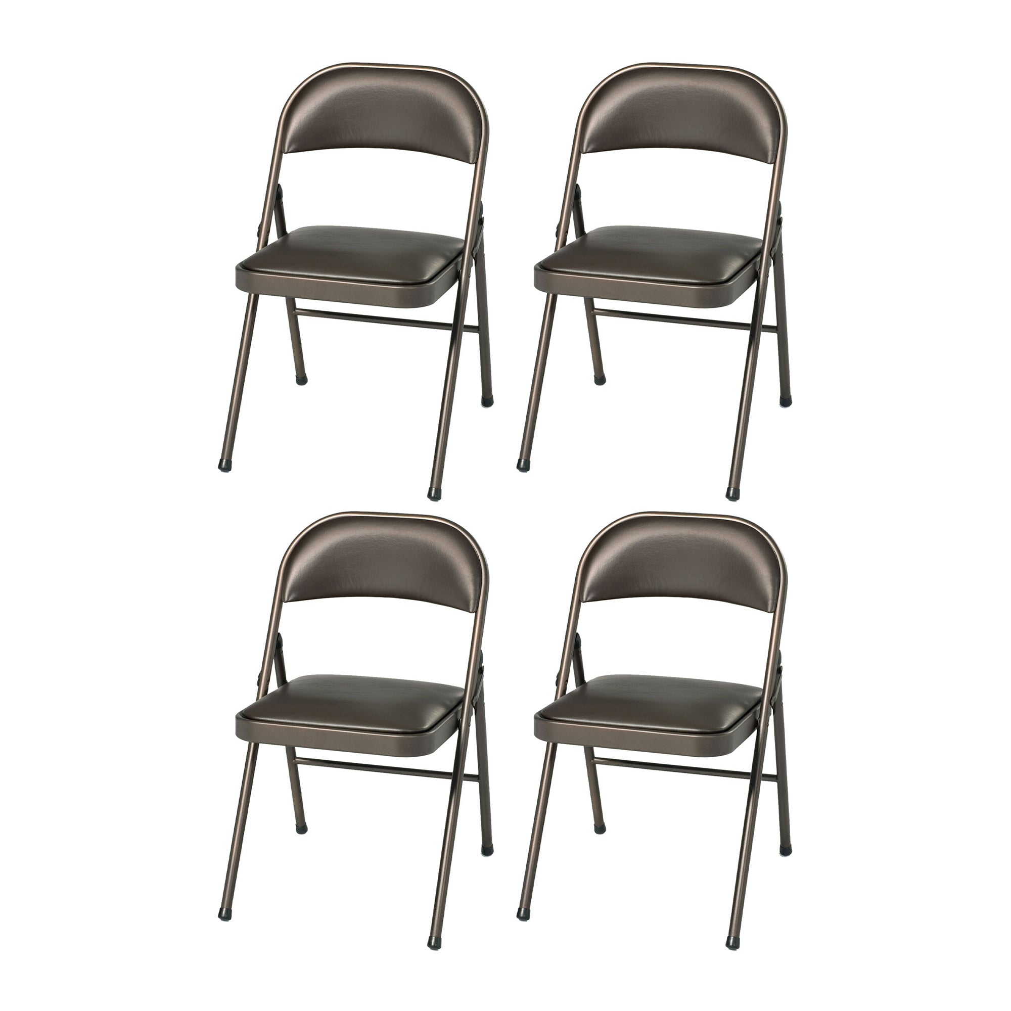 MECO Sudden Comfort Vinyl Seat Padded Folding Chair, (Set of 4) (Open Box)