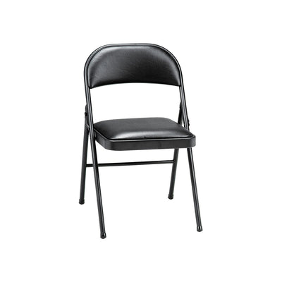 MECO 4-Pack of Deluxe Vinyl Padded Folding Chairs w/16'x16' Seat ,BLK(For Parts)