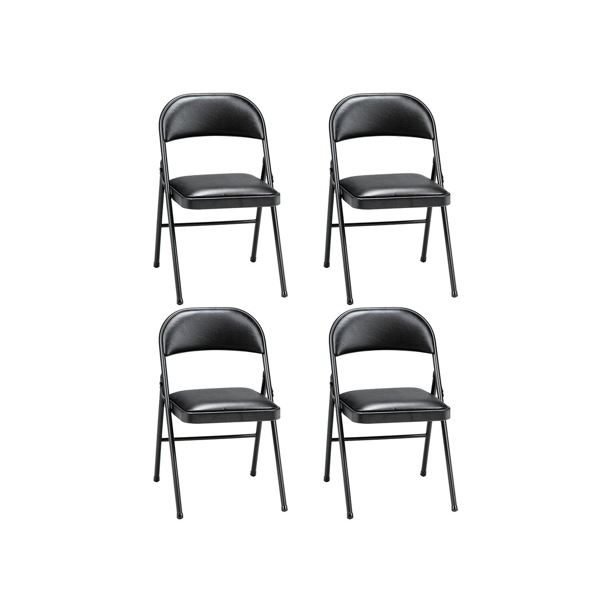 MECO 4-Pack of Deluxe Vinyl Padded Folding Chairs w/16'x16' Seat ,BLK(For Parts)