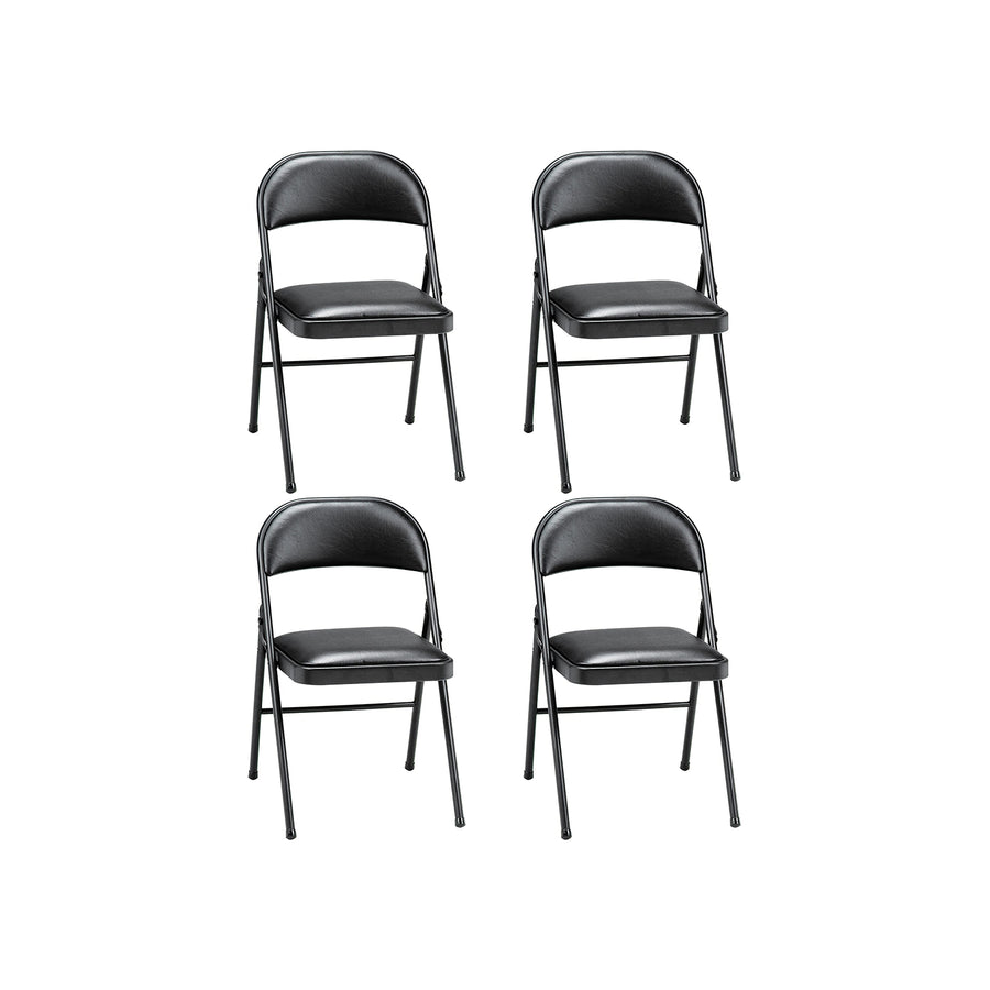 MECO 4-Pack Vinyl Padded Folding Chairs with 16 x 16 Inch Seat, Black (Used) - VMInnovations