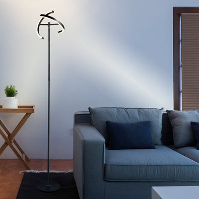 Brightech Halo Split LED Bright Standing Floor Lamp, Jet Black Finish (Open Box) - VMInnovations