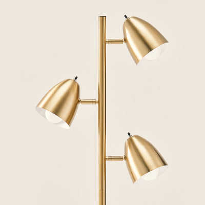 Brightech Jacob 3 Light Tree Floor Lamp Pole with LED Lights, Brass (Open Box) - VMInnovations