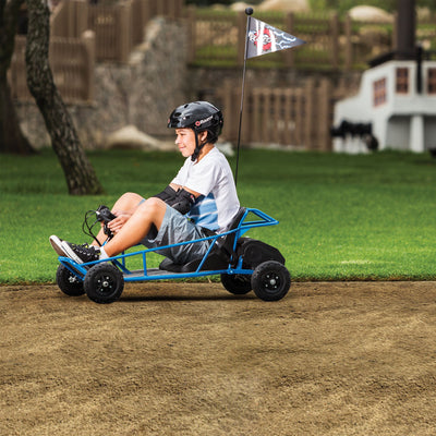 Razor Blue Kids Single Rider Electric Car Go Kart Dune Buggy & Red Dune Buggy