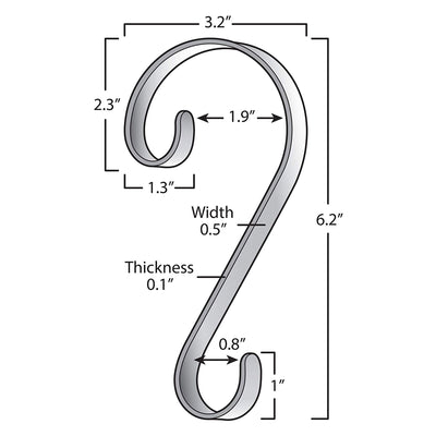 Haute Decor Stocking Scrolls Holiday Stocking Hanger, Silver, 4 Pack (Open Box)