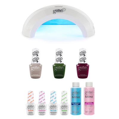Gelish Nail Curing LED Lamp, Basix Polish Starter Kit, & Mini Winter Sing 2 Set