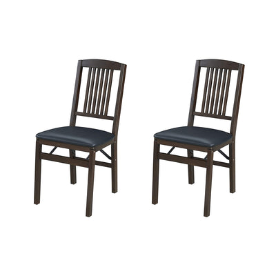MECO Stakmore Wood Fabric Upholstered Seat Folding Chairs and Folding Table Set