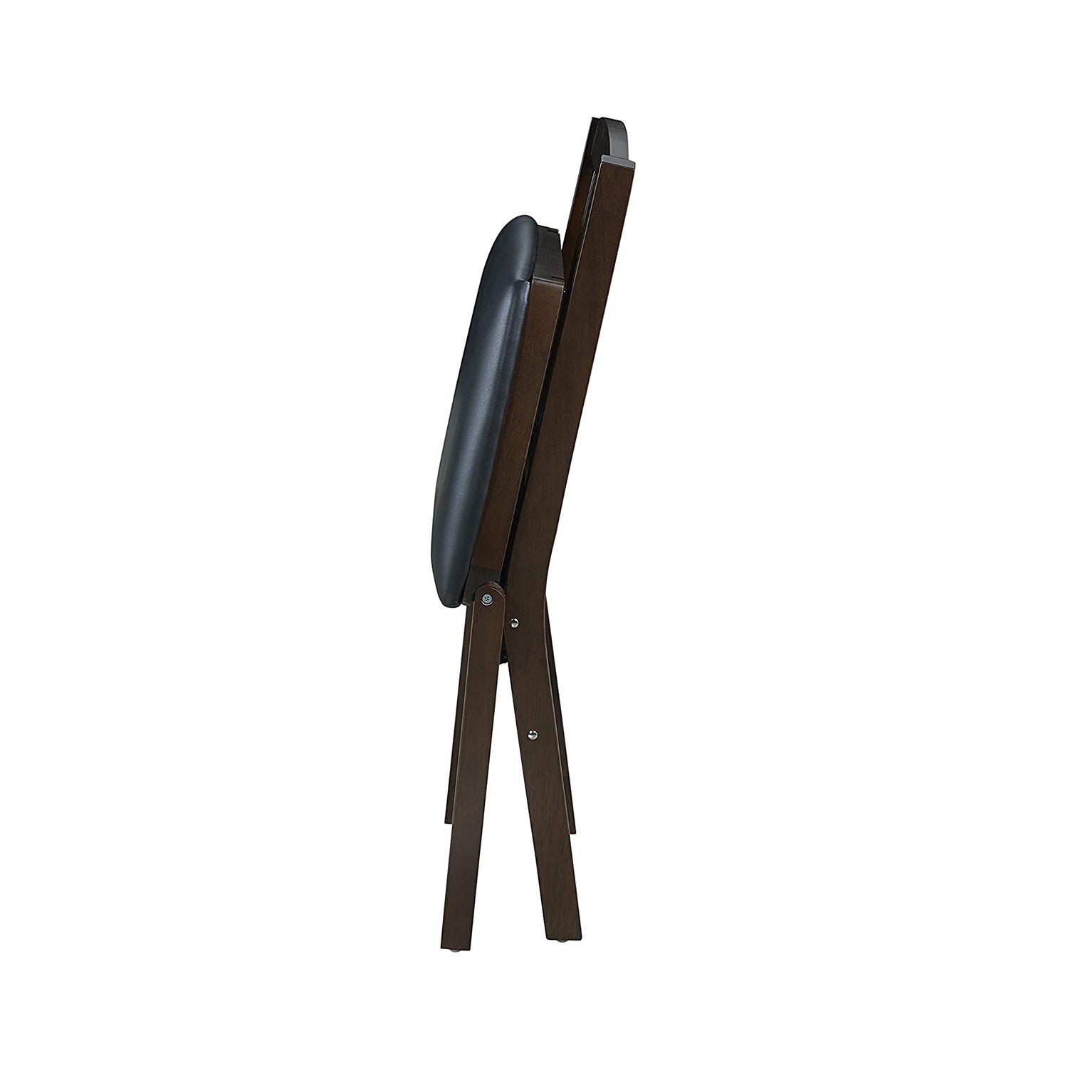 MECO Stakmore Mission Upholstered Seat Folding Chairs, Espresso/Black (2 Pack)
