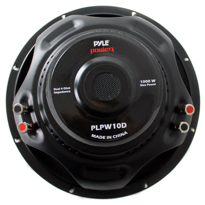 Pyle 10 Inch 1000 Watts Car Audio Steel Basket DVC Dual 4 Ohm Subwoofer (Used)