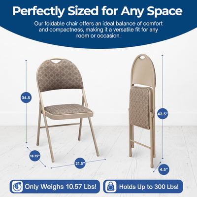 MECO Sudden Comfort Zuni Fabric Double Padded High Back Folding Chair (Set of 4) - VMInnovations