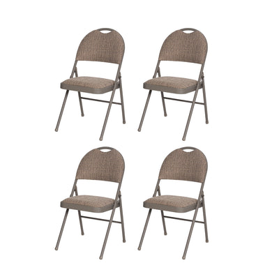 MECO Sudden Comfort Motif Fabric Double Pad High Back Folding Chair, (Set of 4) - VMInnovations
