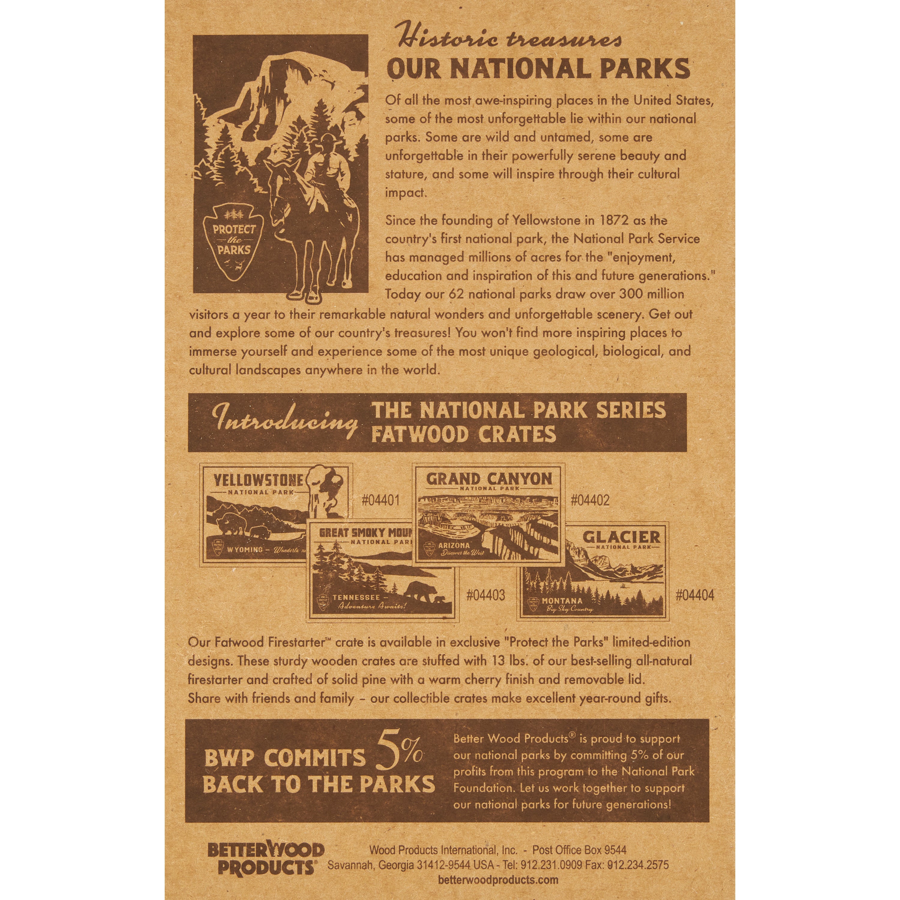 Better Wood Products Protect the Parks Firestarter Crate, Yellowstone (Open Box) - VMInnovations